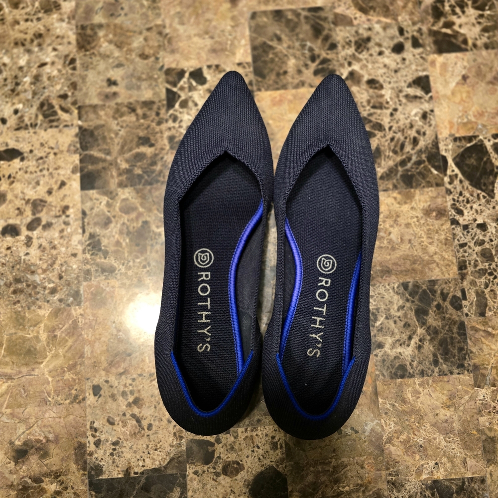 Rothy's Dark Blue Pointed Flats